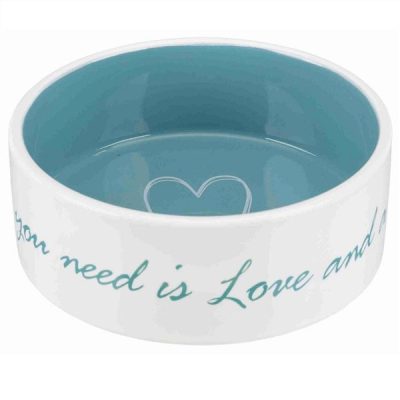 Trixie "All You Need is Love & a Pet Dog" Ceramic Bowl - 0.8 L / 16 cm