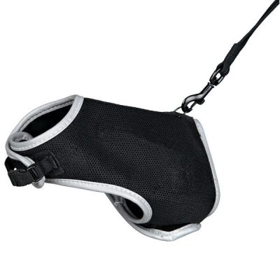 Trixie Soft Cat Harness & Leash - Black, 36-54 cm