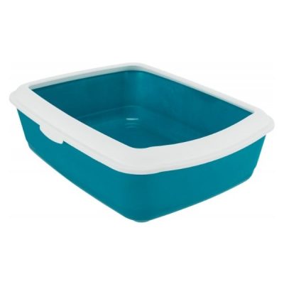 Trixie Classic Cat Litter Tray - Petrol/White