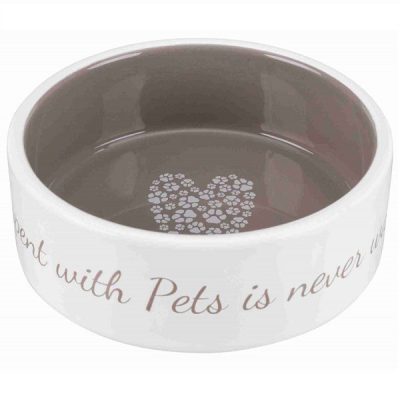 Trixie "Time Spent with Pets is Never Wasted" Ceramic Bowl - 0.3 L / 12 cm