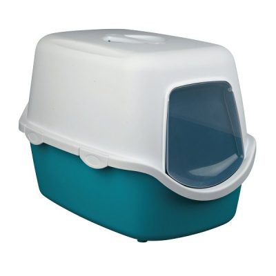 Trixie Vico Cat Litter Box Tray & Hood - Aquamarine/white