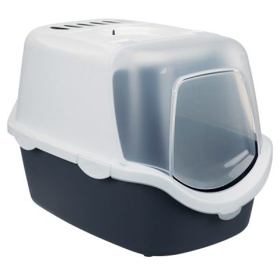 Trixie Vico Open Top Cat Litter Tray with Lid - Blue-grey / White