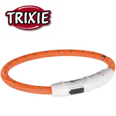 Trixie Safer Life USB Flash Light Ring - Orange, XS- S (35 cm)