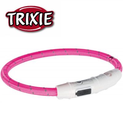 Trixie Safer Life USB Flash Light Ring - Pink, XS- S (35 cm)
