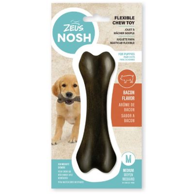 Zeus Nosh Flexible Puppy Chew Bacon Bone - Medium