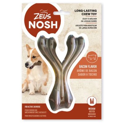 Zeus Nosh Strong Chew Bacon Wishbone - Medium