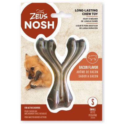 Zeus Nosh Strong Chew Bacon Wishbone - Small