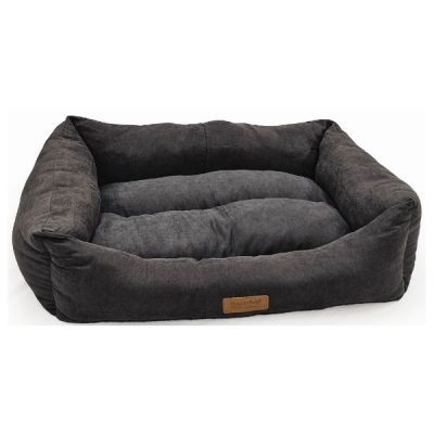 HugglePets Luxury Dog Lounger Charcoal.