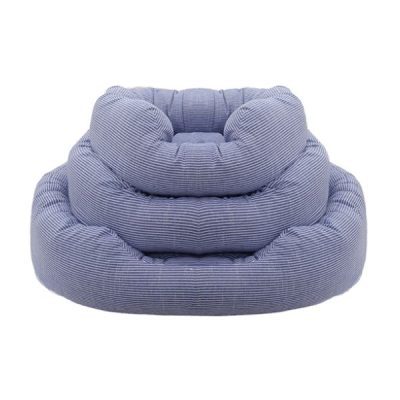 Rosewood Blue Sky Stripe Square Bed.