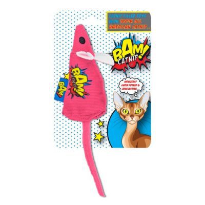 BAM! Catnip Infused Cat Toy Pink Mouse