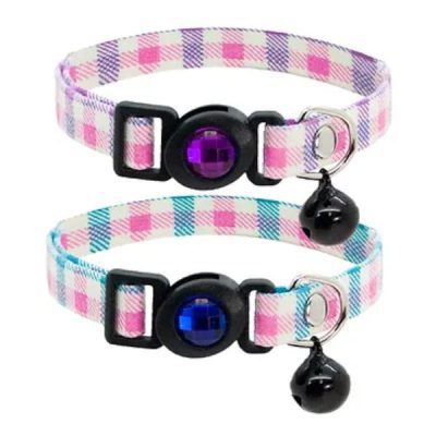 Cat Circus Jewelled Gingham Safety Cat Collar