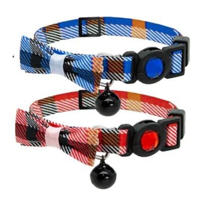 Cat Circus Tartan Bow Print Cat Collars