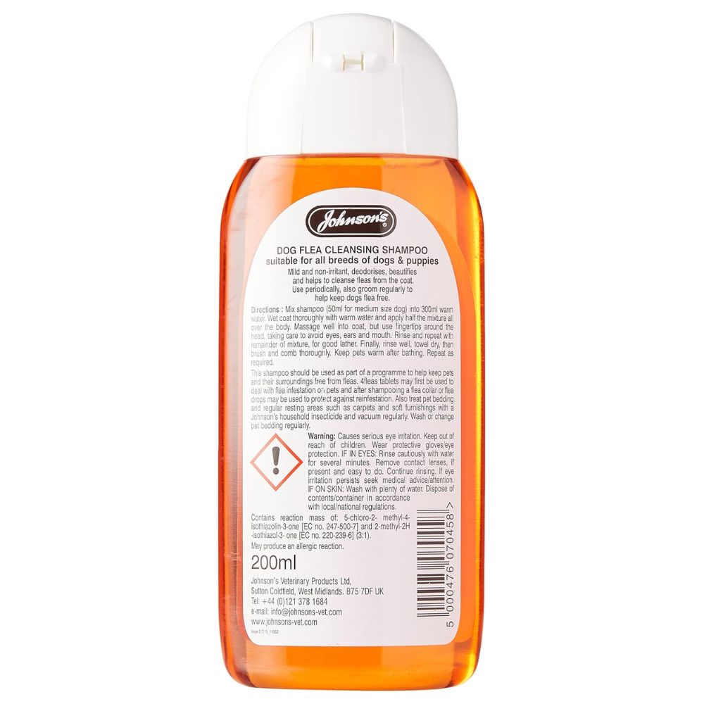 Johnsons Dog Flea Cleansing Shampoo 200ml