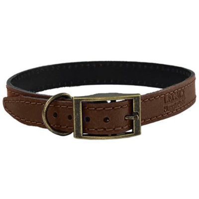 HugglePets Legacy Leather Dog Collar - Small, Tan