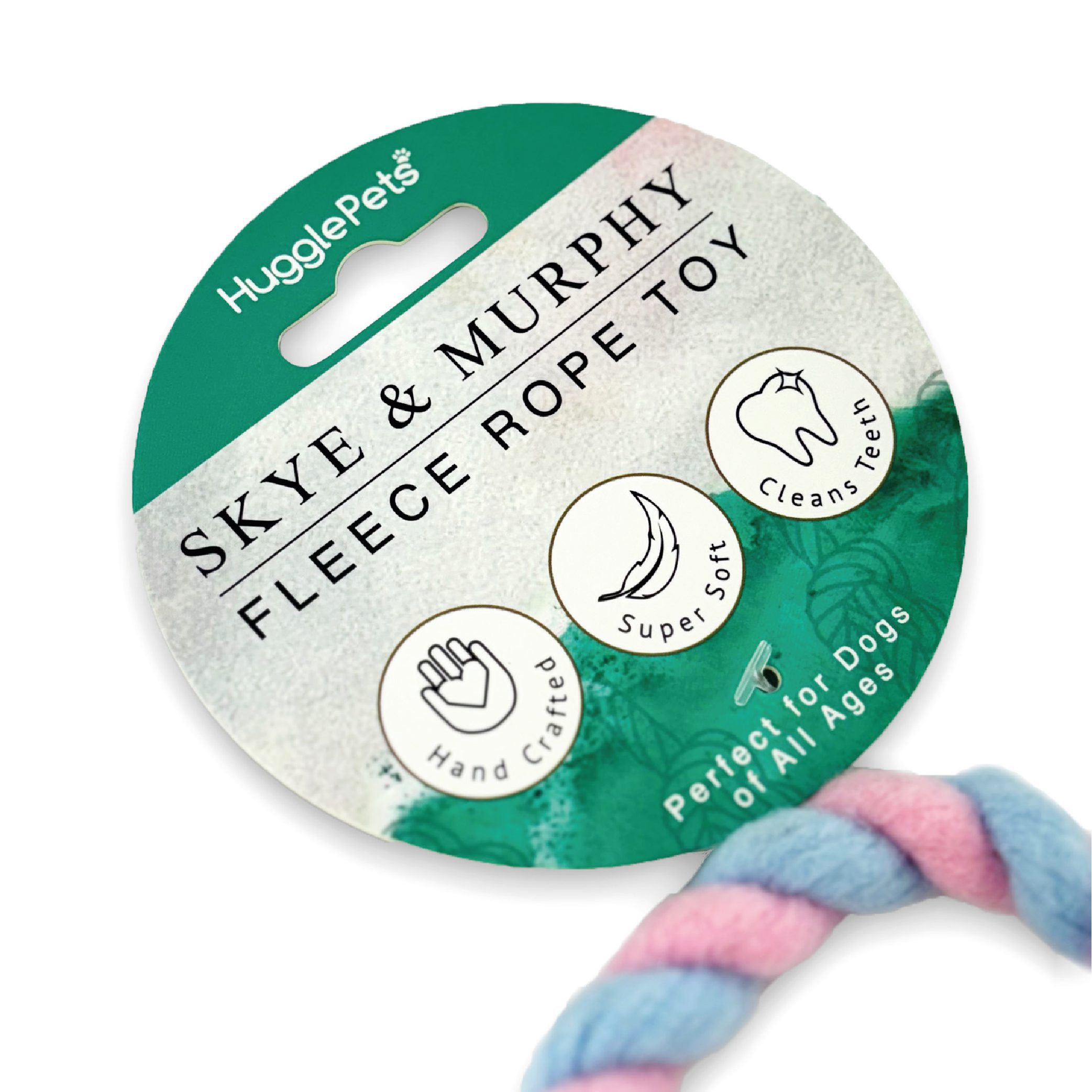 HugglePets Skye & Murphy Fleece Rope Tugger Dog Toy