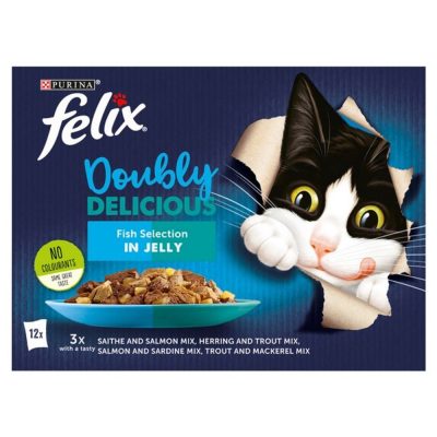 Felix Doubly Delicious Fish Selection in Jelly Wet Cat Food 12x85g - HugglePets