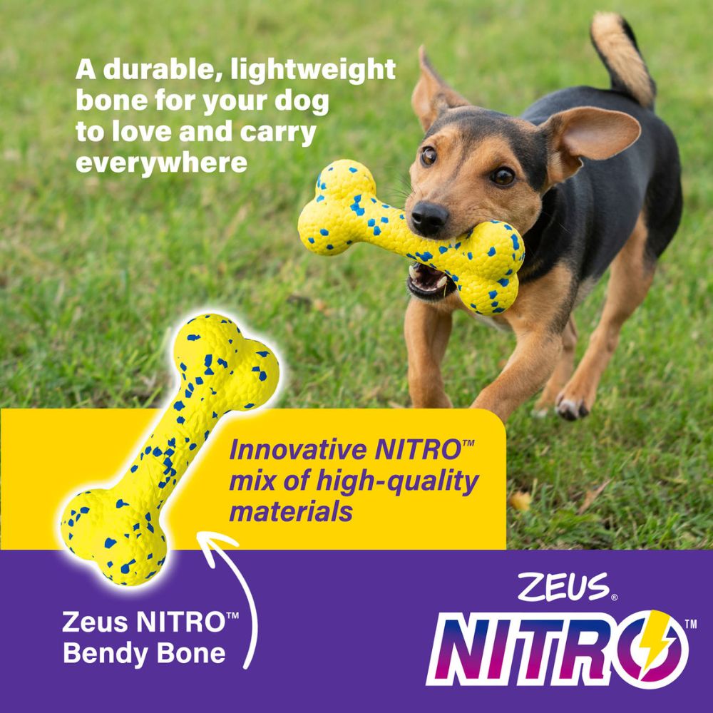 Zeus Nitro Bendy Bone Dog Toy - HugglePets
