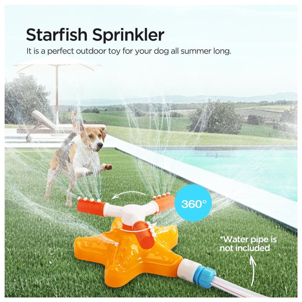 All For Paws Chill Out Starfish Sprinkler Dog Toy - HugglePets