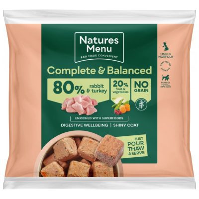 Natures Menu 8020 Frozen Raw Nuggets Rabbit & Turkey - HugglePets