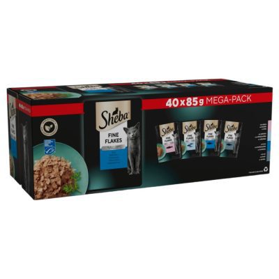 Sheba Fine Flakes Fish Selection in Jelly Cat Food 40 x 85g