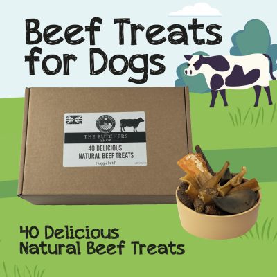 HugglePets Assorted Natural Beef Dog Treats Box (40pcs)
