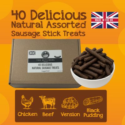 HugglePets Assorted Sausage Sticks Dog Treats Box (40pcs)