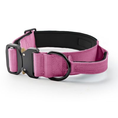 HugglePets Tactical K9 Endurance Adjustable Dog Collar - Pink, Small