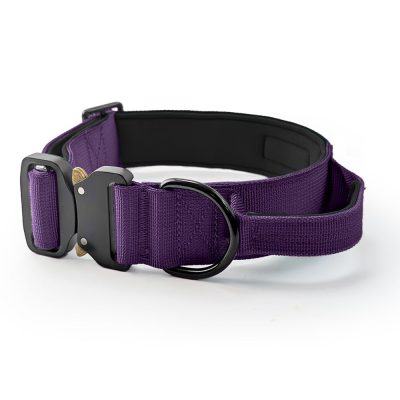 HugglePets Tactical K9 Endurance Adjustable Dog Collar - Purple, Large