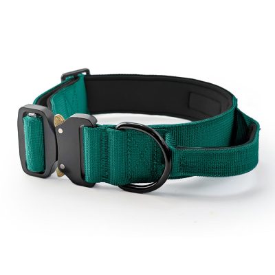 HugglePets Tactical K9 Endurance Adjustable Dog Collar - Teal, Large