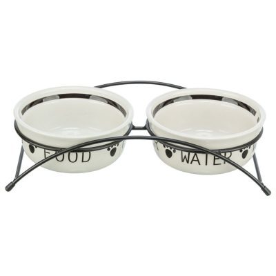 Trixie Ceramic & Metal Double Dog Bowl Set - HugglePets