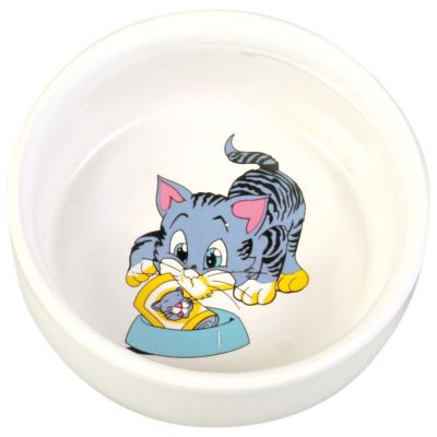 Trixie Ceramic Bowl with Cat Motif - HugglePets