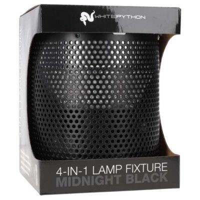 White Python 4 in 1 Reptile Lamp Fixture (200w) Midnight Black - HugglePets