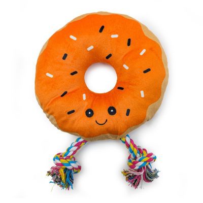 HugglePets Party Pup Donut Squeaky Dog Toy