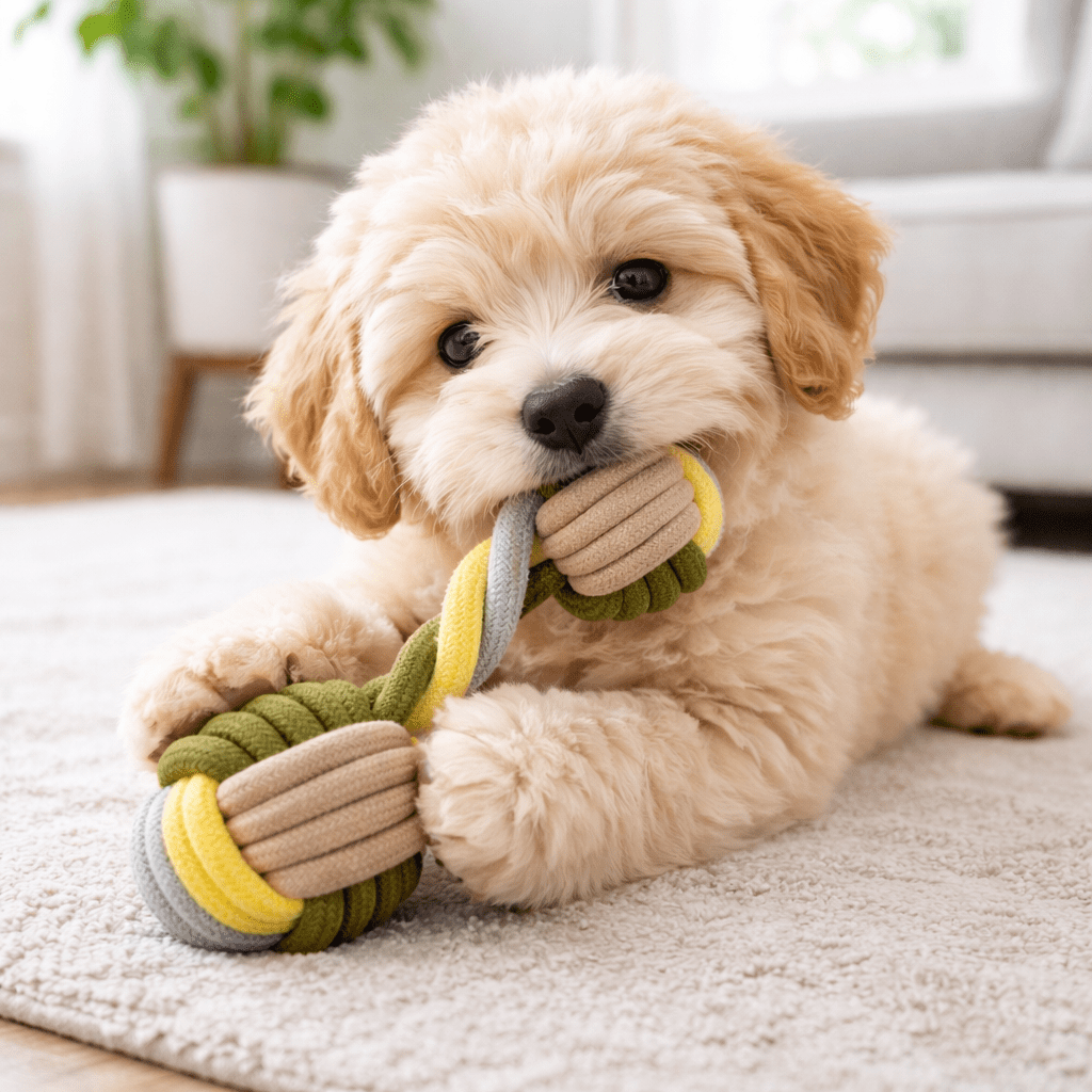 HugglePets Tiny Tails Dumbell Teether Puppy Toy