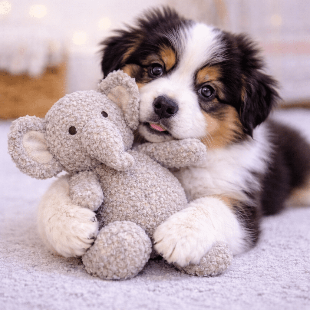 HugglePets Tiny Tails Elephant Eddie Squeaky Puppy Toy