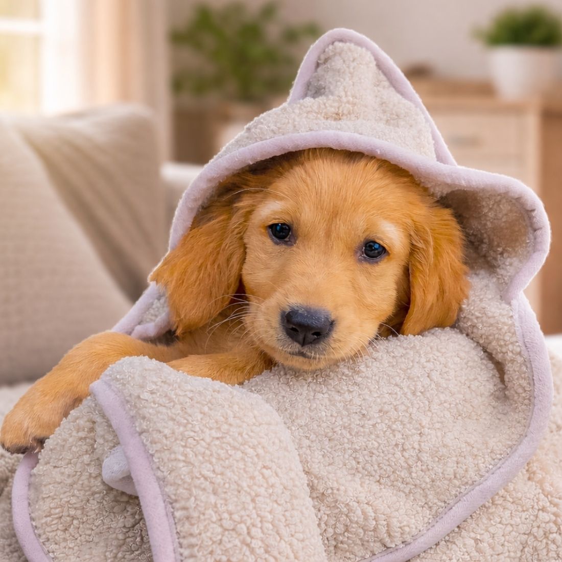 HugglePets Tiny Tails Teddy Bear Comfort Puppy Blanket