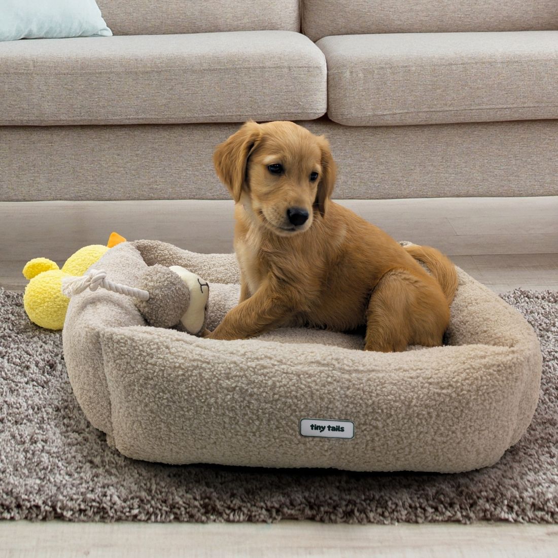 HugglePets Tiny Tails Teddy Bear Puppy Lounger
